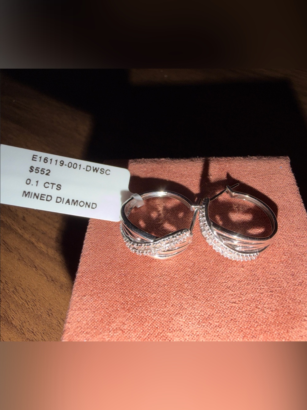 Diamond Accent Silver Hoop Earrings - Sparkling Multi-Row Design